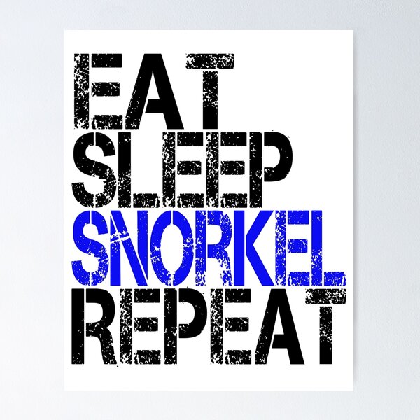 Aperçu de l'œuvre Eat Sleep Snorkel Repeat, Grunge créée et vendue par ACC .