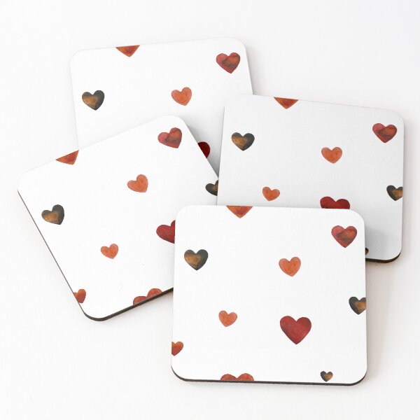 Artikelvorschau, Red heart pattern cute a watercolor sketch entworfen und verkauft von Yana Mustafina | Boho Soulful Designs.
