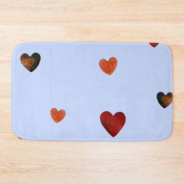Item preview, Red heart pattern cute a watercolor sketch blue designed and sold by Yana Mustafina | Boho Soulful Designs.