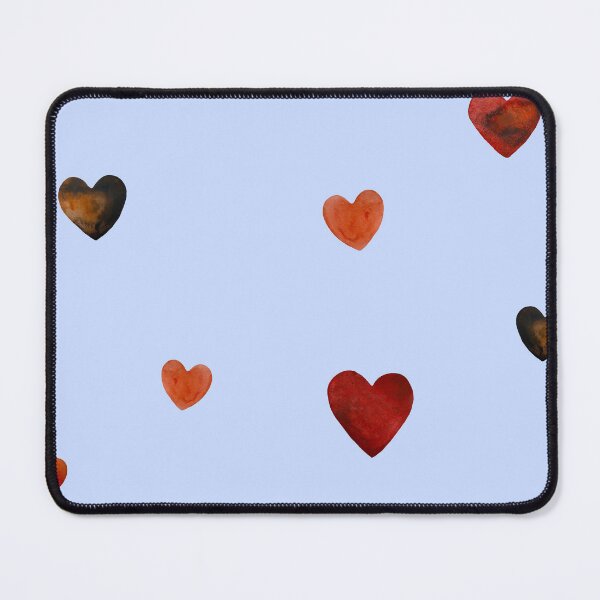 Item preview, Red heart pattern cute a watercolor sketch blue designed and sold by Yana Mustafina | Boho Soulful Designs.