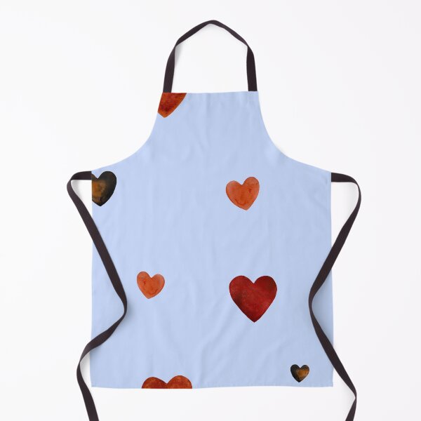 Item preview, Red heart pattern cute a watercolor sketch blue designed and sold by Yana Mustafina | Boho Soulful Designs.