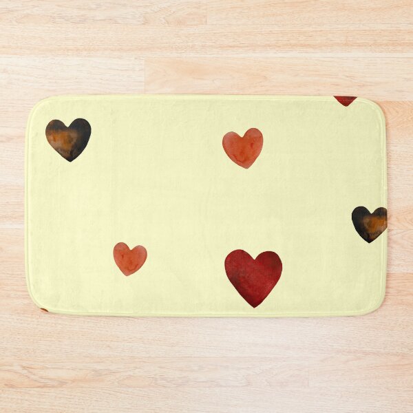 Item preview, Red heart pattern cute a watercolor sketch yellow designed and sold by Yana Mustafina | Boho Soulful Designs.