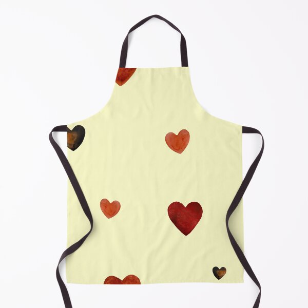 Artikelvorschau, Red heart pattern cute a watercolor sketch yellow entworfen und verkauft von Yana Mustafina | Boho Soulful Designs.