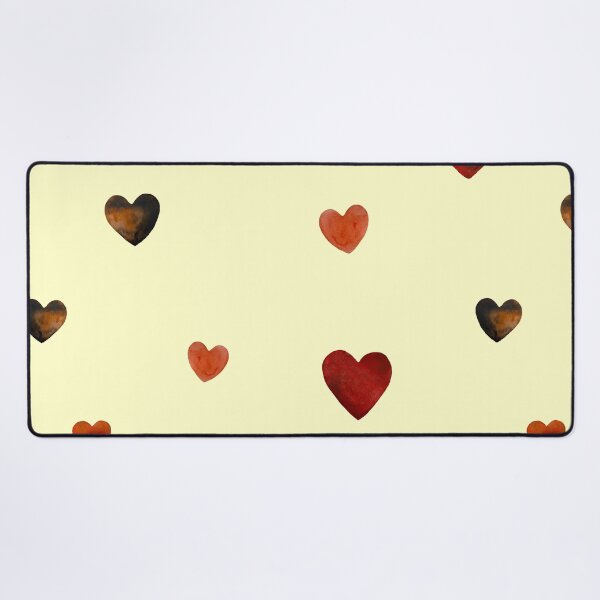 Item preview, Red heart pattern cute a watercolor sketch yellow designed and sold by Yana Mustafina | Boho Soulful Designs.