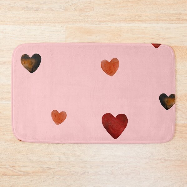 Item preview, Red heart pattern cute a watercolor sketch pink designed and sold by Yana Mustafina | Boho Soulful Designs.