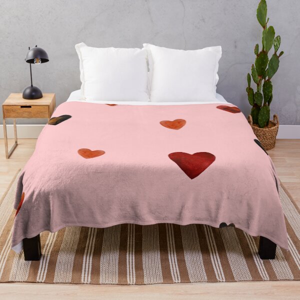 Item preview, Red heart pattern cute a watercolor sketch pink designed and sold by Yana Mustafina | Boho Soulful Designs.