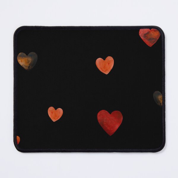 Item preview, Red heart pattern cute a watercolor sketch black designed and sold by Yana Mustafina | Boho Soulful Designs.