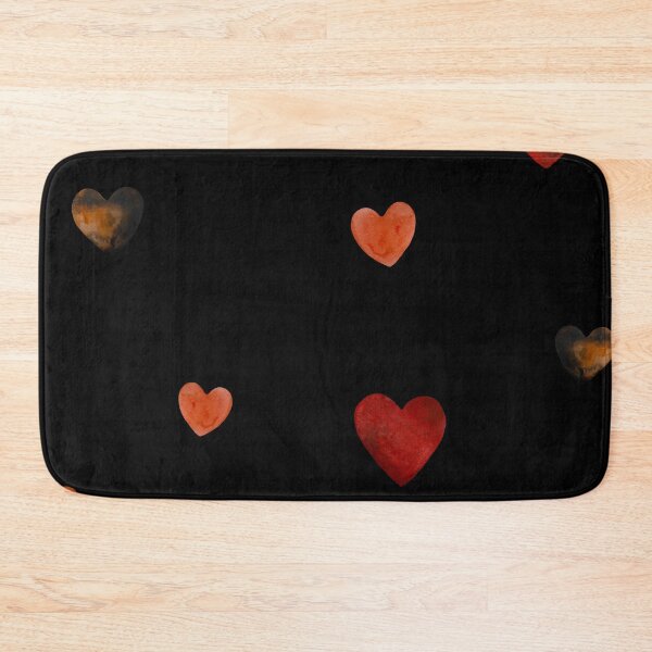 Item preview, Red heart pattern cute a watercolor sketch black designed and sold by Yana Mustafina | Boho Soulful Designs.