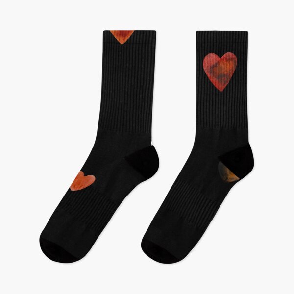 Item preview, Red heart pattern cute a watercolor sketch black designed and sold by Yana Mustafina | Boho Soulful Designs.