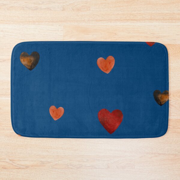 Item preview, Red heart pattern cute a watercolor sketch blue designed and sold by Yana Mustafina | Boho Soulful Designs.