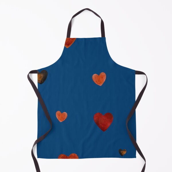 Item preview, Red heart pattern cute a watercolor sketch blue designed and sold by Yana Mustafina | Boho Soulful Designs.