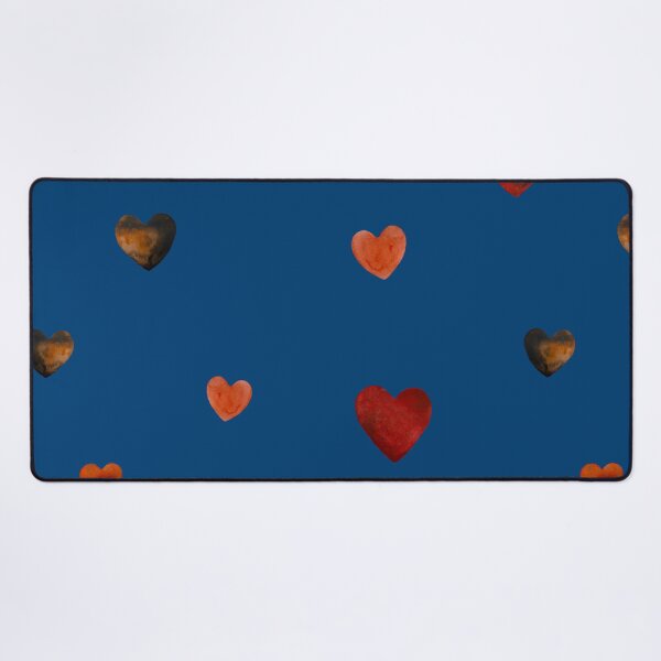 Item preview, Red heart pattern cute a watercolor sketch blue designed and sold by Yana Mustafina | Boho Soulful Designs.