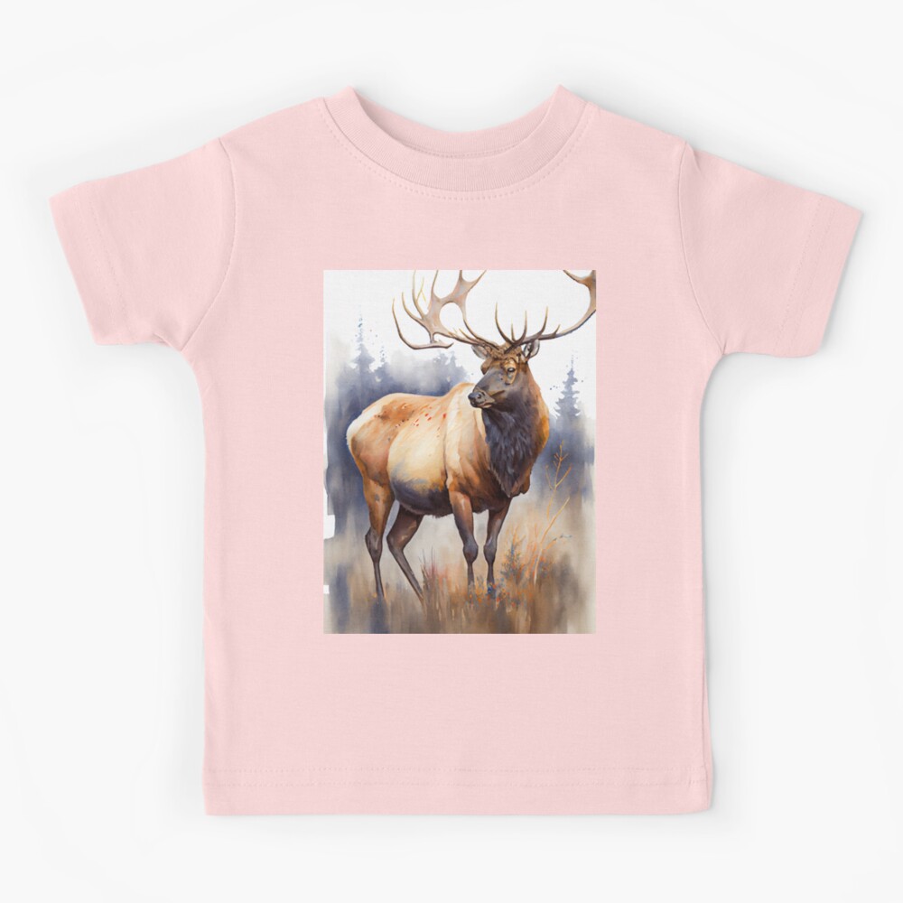 American elk - Watercolor paint Kids T-Shirt for Sale by