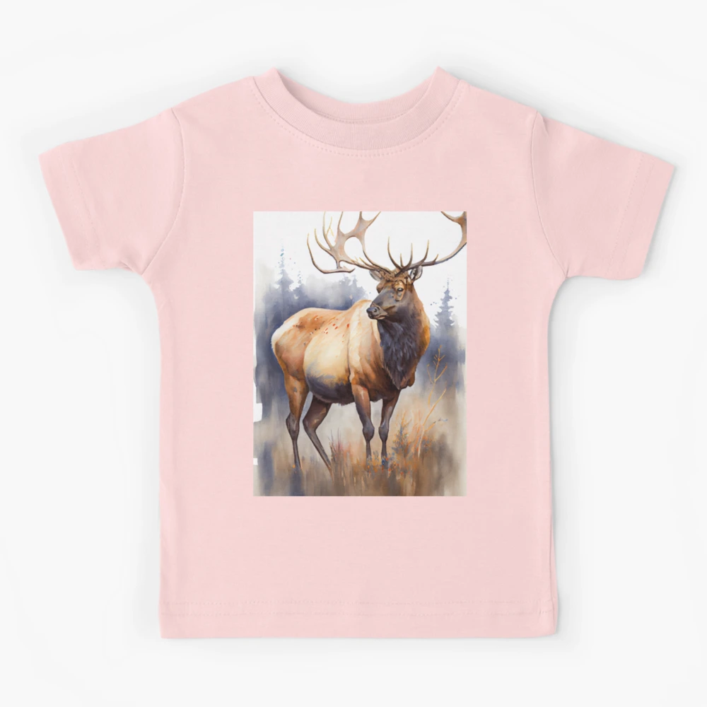 American elk - Watercolor paint Kids T-Shirt for Sale by ABArtByAlexST