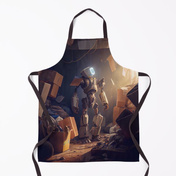 Item preview, Robot in a Dark Cluttered Room Watching the Sunrise Digital Painting designed and sold by CodeAndColors.