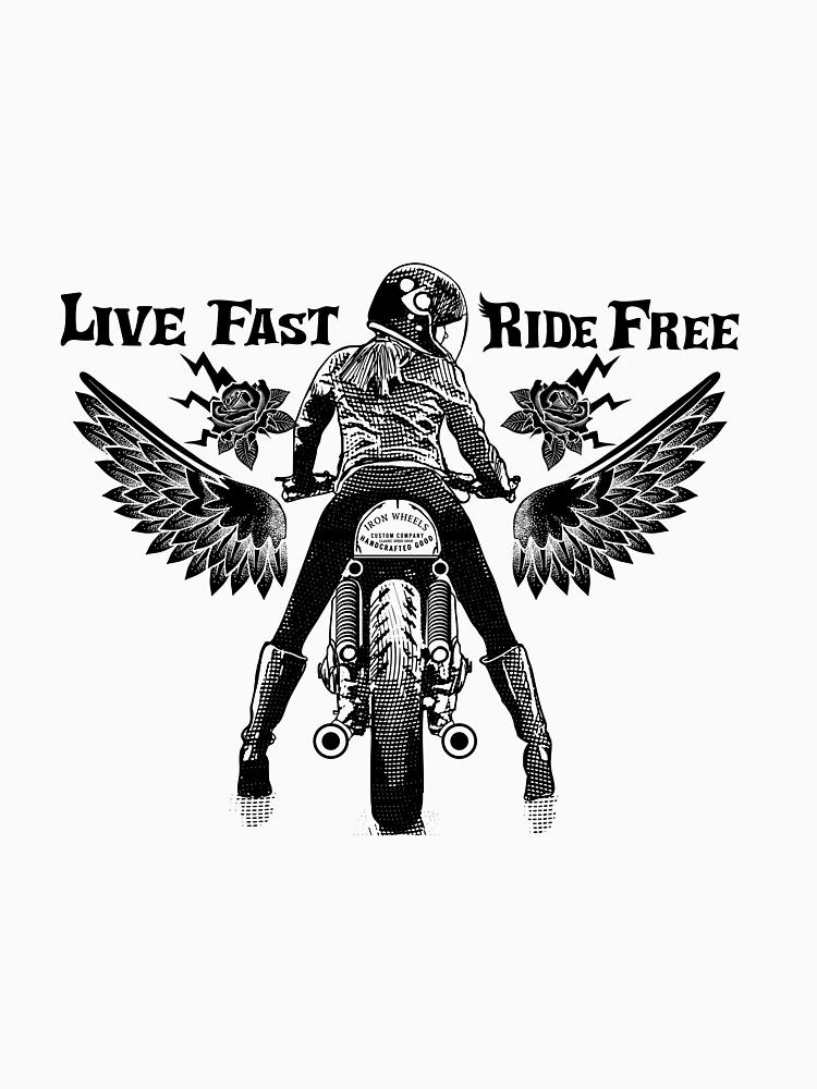 Thumbnail 6 of 6, Pullover Hoodie, Life Fast Ride Free designed and sold by Racing-Style.