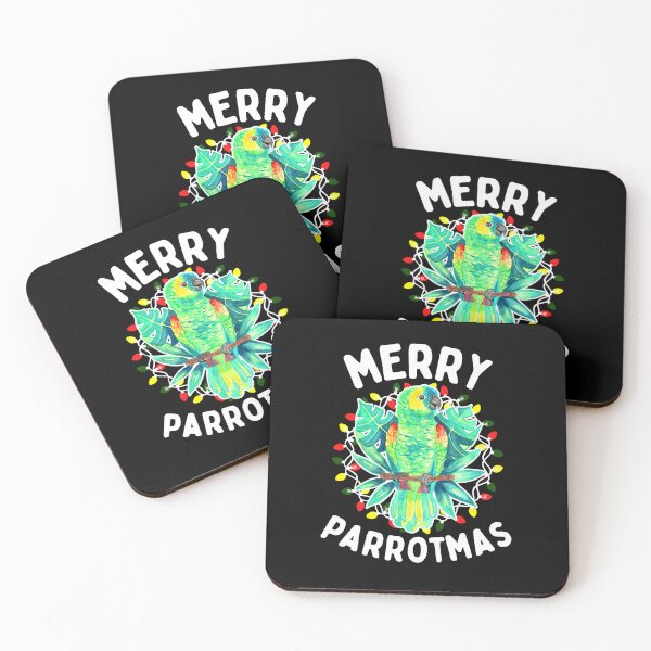 Item preview, Merry Parrotmas - Amazon Parrot Funny Bird Holiday designed and sold by Ivy Lily Art.