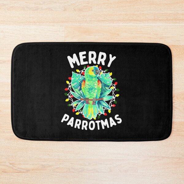 Item preview, Merry Parrotmas - Amazon Parrot Funny Bird Holiday designed and sold by Ivy Lily Art.