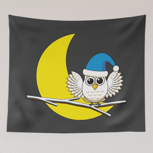 Item preview, Snowy Owl in a New Moon Winter Night designed and sold by BirdAtWork.