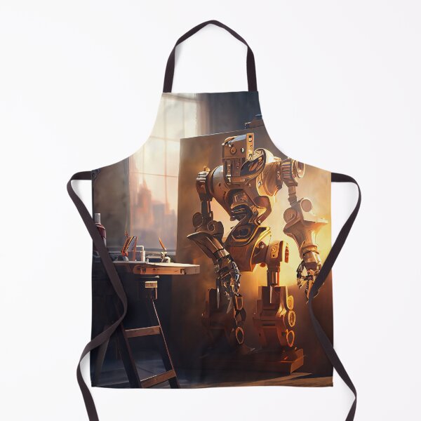 Artikelvorschau, Bright Dramatic Painting of a Robot Coming to Life Digital Painting entworfen und verkauft von CodeAndColors.