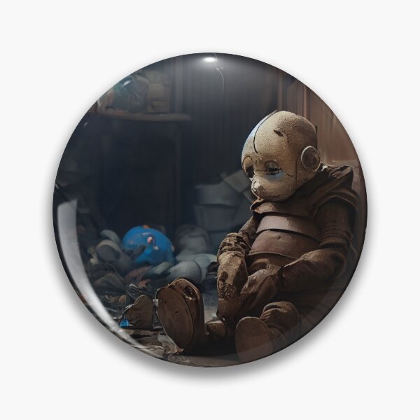 Artikelvorschau, Sad Robot Doll in a Cluttered Room Digital Painting entworfen und verkauft von CodeAndColors.