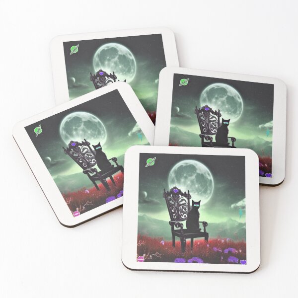 Item preview, black cat's flower garden under moonlight designed and sold by DEKA777.
