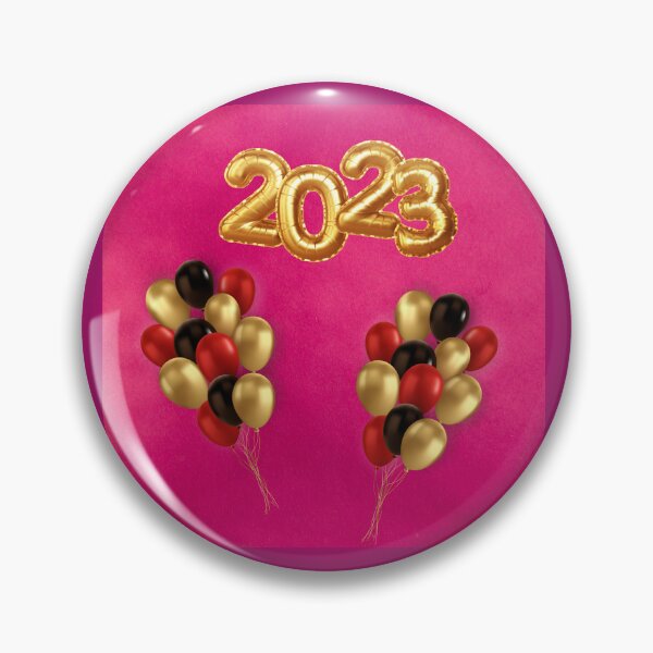 Item preview, 2023 New Year Golden Balloons on Magenta Background with Holiday Balloons designed and sold by branaghbel.