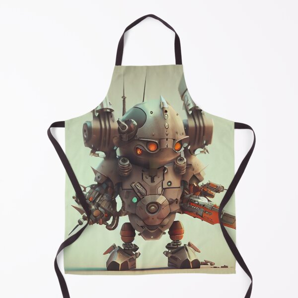 Aperçu de l'œuvre Small Cute Robot with Armor Digital Painting créée et vendue par CodeAndColors.