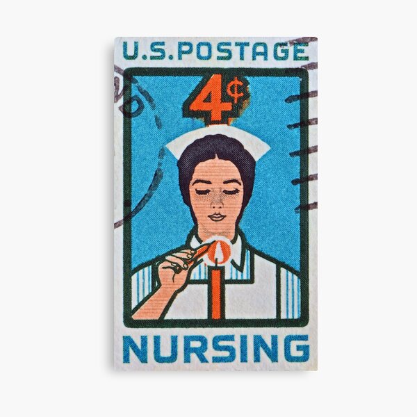 "1962 Nursing Stamp" Canvas Print