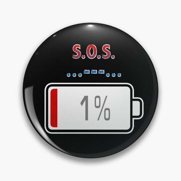 Item preview, S.O.S. with Battery at 1% designed and sold by Moodific.