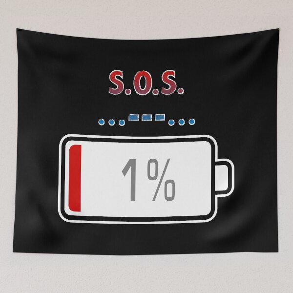 Item preview, S.O.S. with Battery at 1% designed and sold by Moodific.