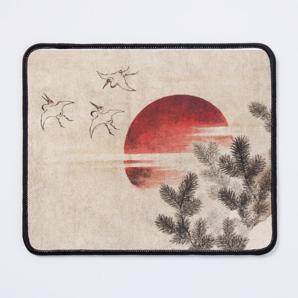Aperçu de l'œuvre Oiseaux et coucher de soleil de Katsushika Hokusai avec filtre Whimsi créée et vendue par Dareshift.