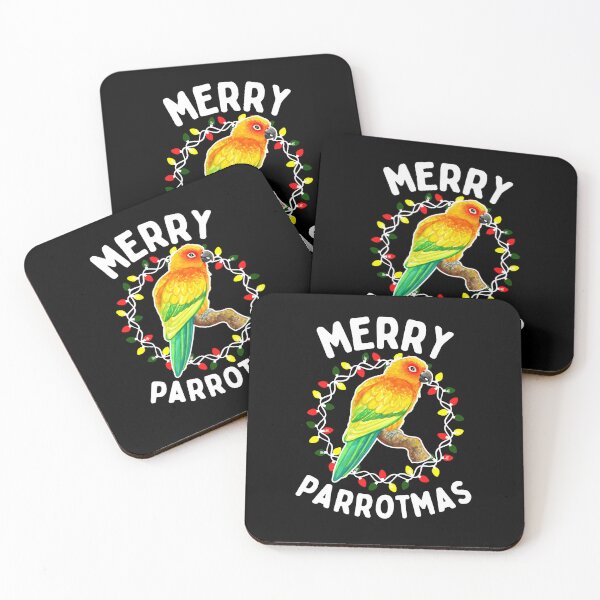 Item preview, Merry Parrotmas - Sun Conure Funny Bird Holiday designed and sold by Ivy Lily Art.