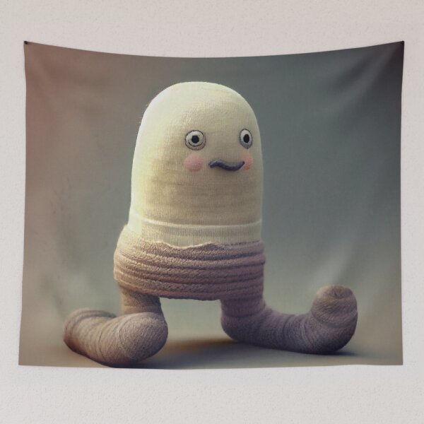 Item preview, Long Leg Cute Sock Character Digital Painting designed and sold by CodeAndColors.