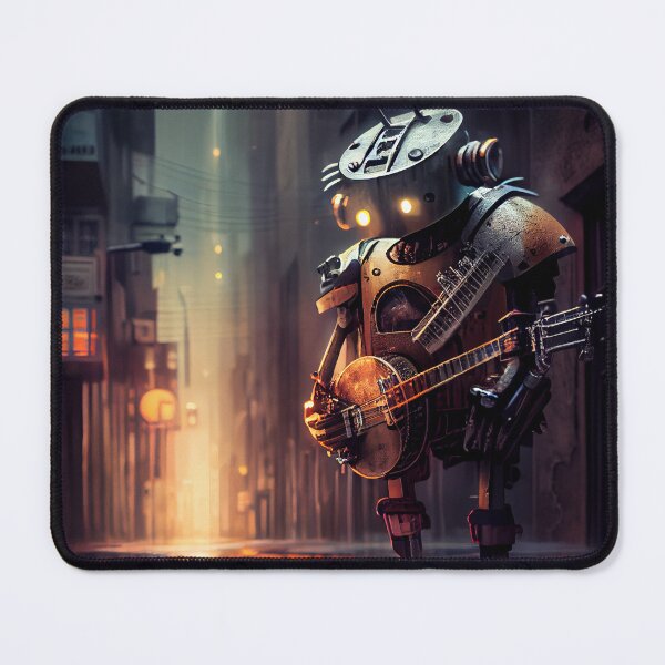 Item preview, Robot Playing the Banjo on the Street Digital Painting designed and sold by CodeAndColors.