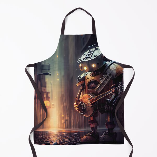 Item preview, Robot Playing the Banjo on the Street Digital Painting designed and sold by CodeAndColors.