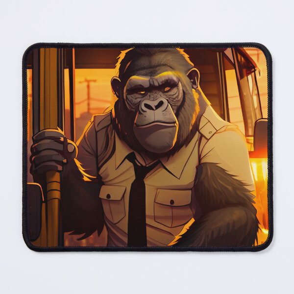 Item preview, Handsome Gorilla Bus Driver Just Doing His Job Digital Painting designed and sold by CodeAndColors.