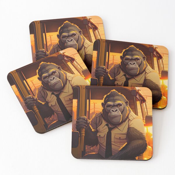 Item preview, Handsome Gorilla Bus Driver Just Doing His Job Digital Painting designed and sold by CodeAndColors.