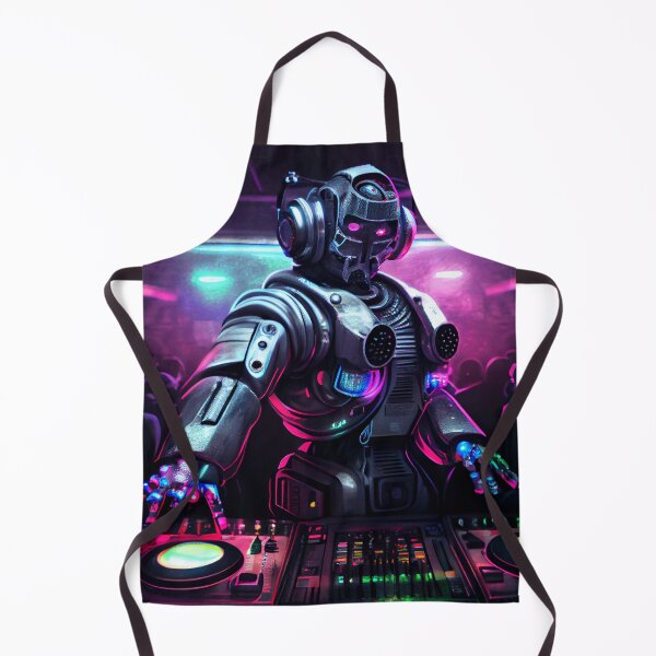 Item preview, Cool Colorful Robot DJ Nightclub Digital Painting designed and sold by CodeAndColors.