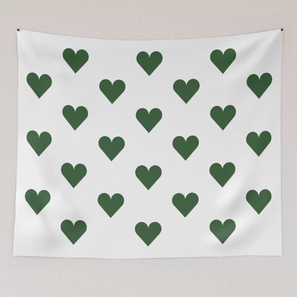 Item preview, Medium PINE GREEN & WHITE LOVE HEARTS designed and sold by RachelMacht.