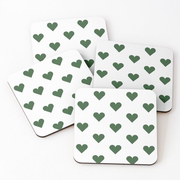 Item preview, Medium PINE GREEN & WHITE LOVE HEARTS designed and sold by RachelMacht.