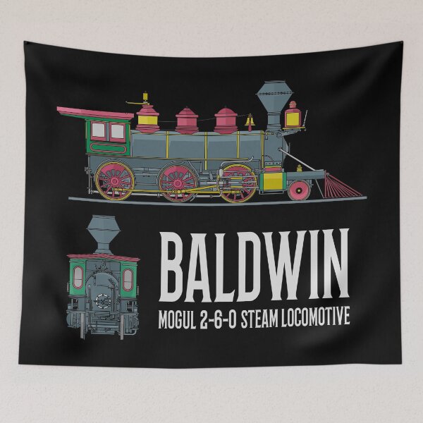 Item preview, Baldwin built 2-6-0 Mogul Steam Locomotive Train Engine Diagrams Gift designed and sold by Maljonic.