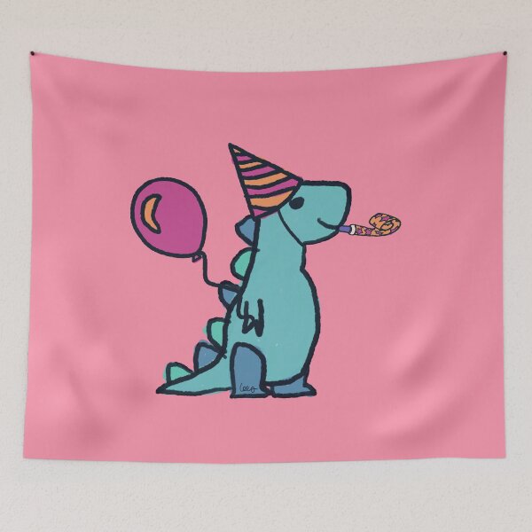 Item preview, dino party 1 (pink background) designed and sold by MentaLee.