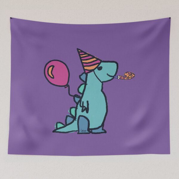 Item preview, dino party 1 (purple background) designed and sold by MentaLee.
