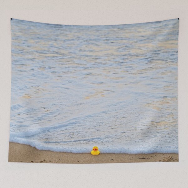 Item preview, Yellow Rubber Duck on a Beach in Italy in the Surf designed and sold by Jon Shore.