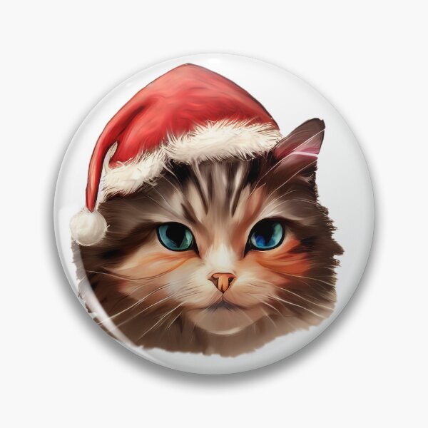 Item preview, Cat with Christmas Hat blue eyes designed and sold by AmonRa16.