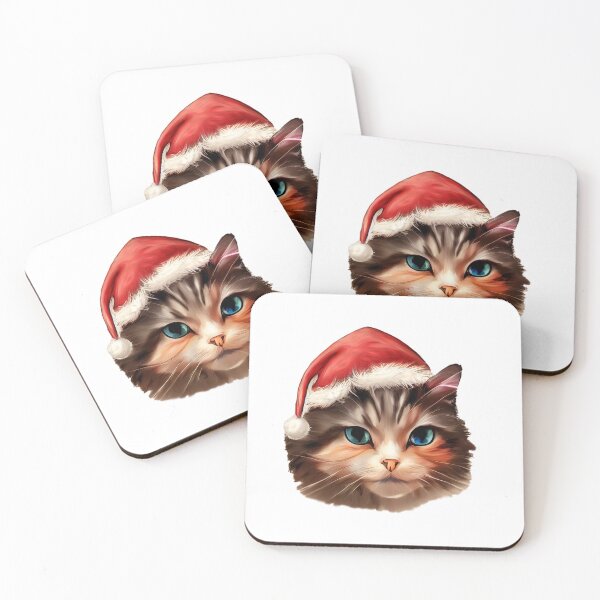 Item preview, Cat with Christmas Hat blue eyes designed and sold by AmonRa16.