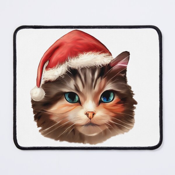 Item preview, Cat with Christmas Hat blue eyes designed and sold by AmonRa16.