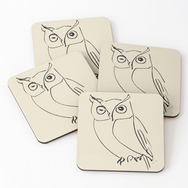 Item preview, Owl Line Art Drawing - Good ol' Owl Critter Minimalistic Digital Line Art (Black Line) designed and sold by SeaStories88.