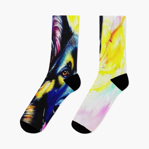 Item preview, RETRO DOG ART - RAINBOW GERMAN SHEPHERD ART designed and sold by ArtzandDesignz.